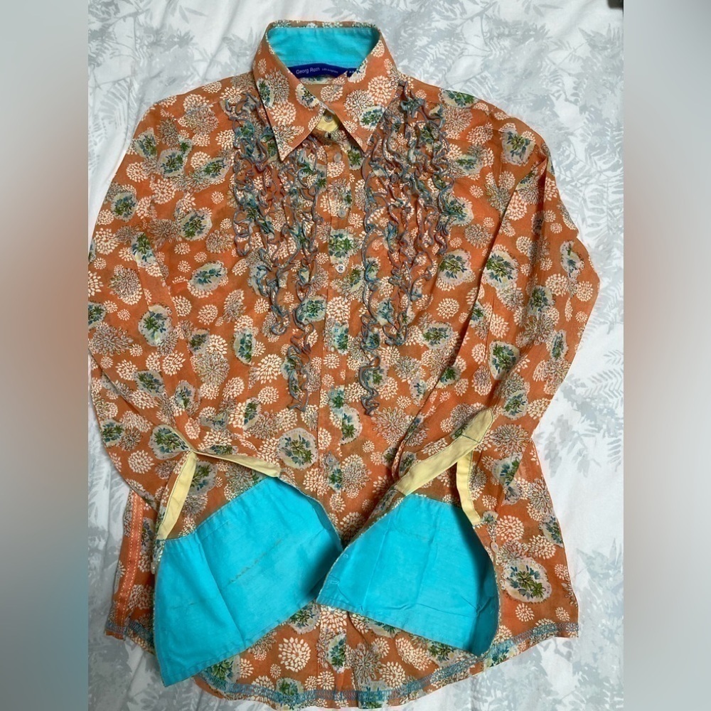georg ROTH RUFFLE AND RIBBON SHIRT - Size XS - Picture 8 of 11